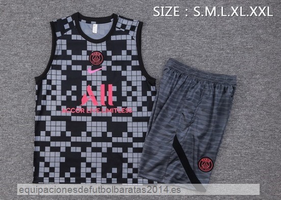 Nuevo Entrenamiento Sin Mangas Conjunto Completo Paris Saint Germain 23/24 Gris Negro Rosa Baratas